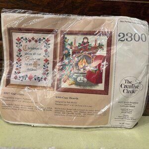 VTG The Creative Circle Cozy Hearth Crewel Embroidery Kit #2300 Sealed (1985)